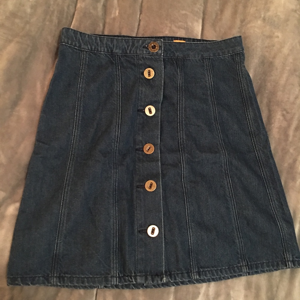 Button Down Jean Skirt